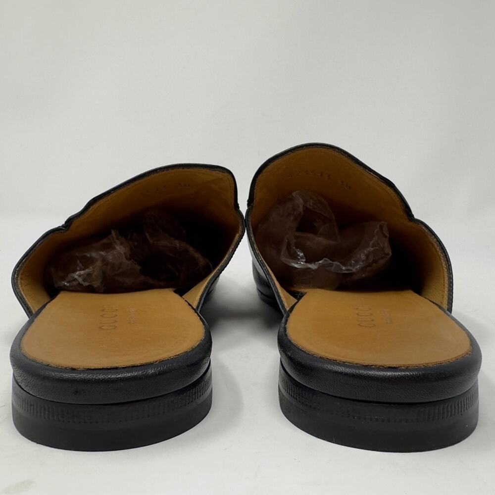 Gucci Princetown Black Leather Horsebit Mules Loafers Size 38 - Picture 11 of 12